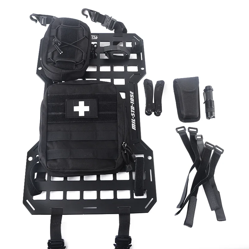 17515 Rigid Molle Panels For Vehicles Truck Mount Rack Panel Tactical Seat Back Organizer with 2 Organizer Storage Bag, 1 Multi-tool Pliers view 9
