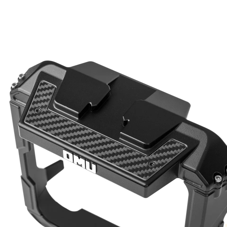 OMU Genesis Series Aluminum Rearview Mirror Rain Shield Frame For 2018+ Jeep Wrangler JL & 2020+ Jeep Wrangler Gladiator JT with Action view 2