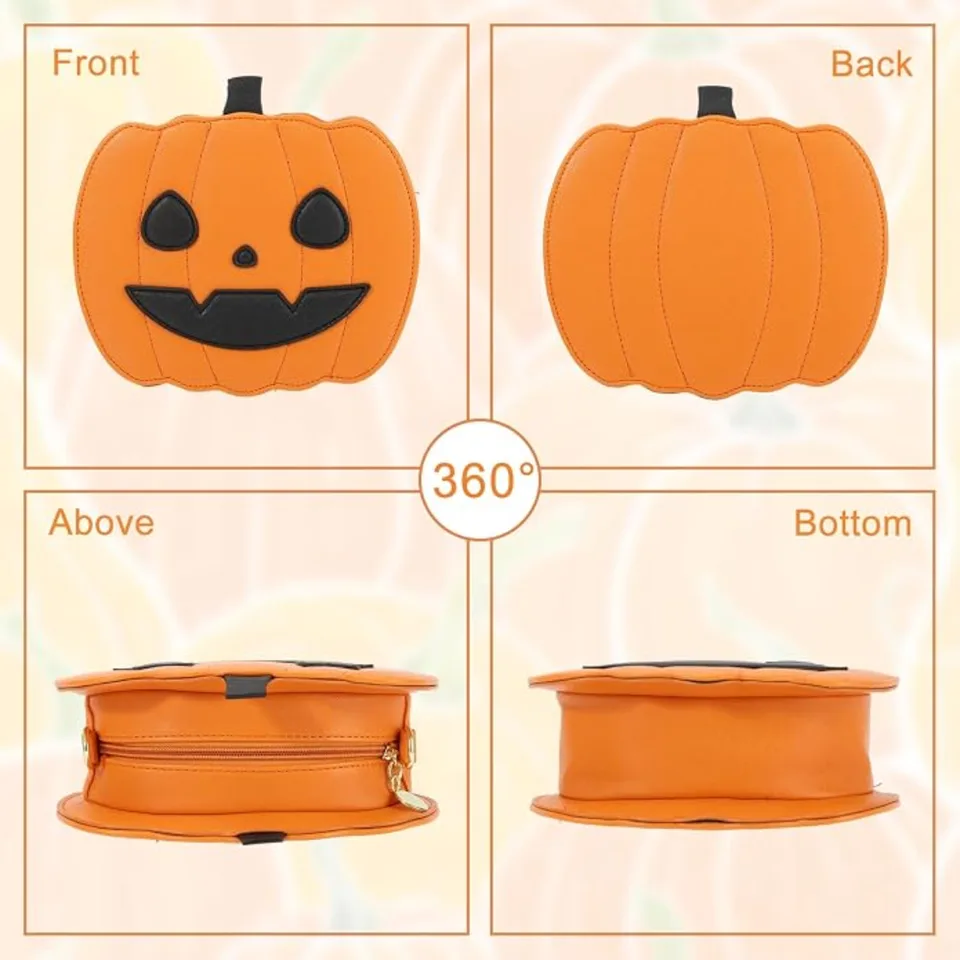 Ansicht 2 von Novelty Pumpkin Purse,Halloween Pumpkin Crossbody Bag,Horror Halloween Funny Purses Handbags