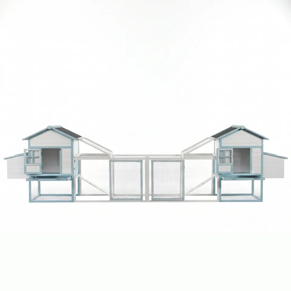 Large Wooden Chicken Coop with Double Nesting Boxes, Outdoor Walk-In Chicken Run with Waterproof Asphalt Roof, Fir Wood Poultry Cage with view 15