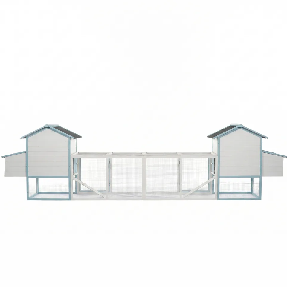 Large Wooden Chicken Coop with Double Nesting Boxes, Outdoor Walk-In Chicken Run with Waterproof Asphalt Roof, Fir Wood Poultry Cage with view 12
