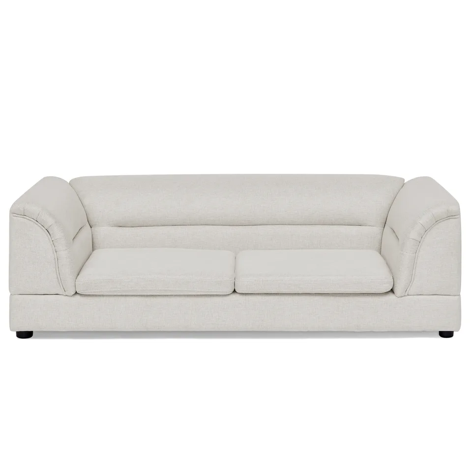 Oversized Pet Sofa, Curved Armrest Rectangular Dog Sofa, Linen Fabric Comfort Pet Couch for Large & Oversized Dogs-Beige view 8