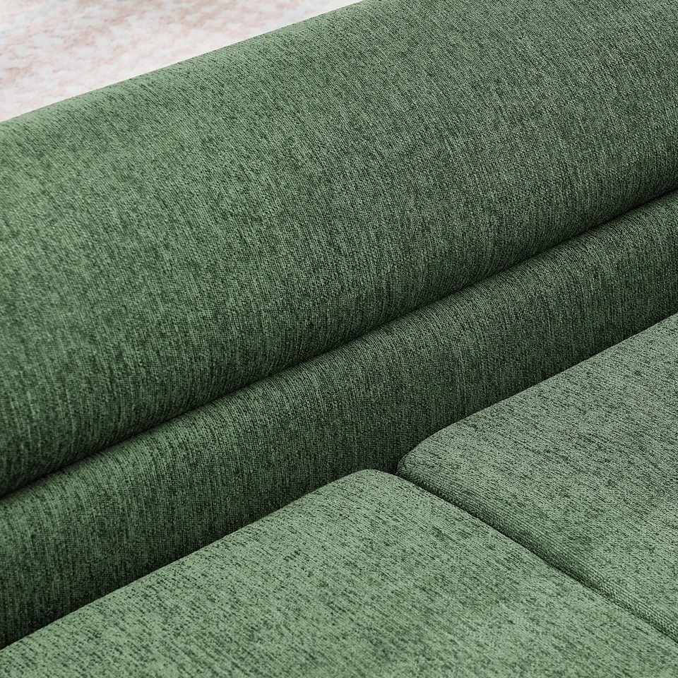 Oversized Pet Sofa, Curved Armrest Rectangular Dog Sofa, Linen Fabric Comfort Pet Couch for Large & Oversized Dogs-Olive Green view 9