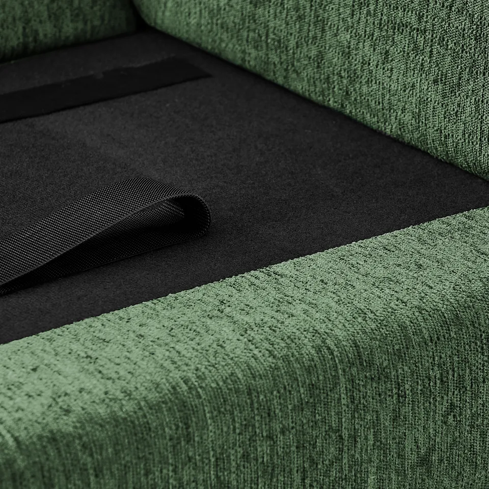 Oversized Pet Sofa, Curved Armrest Rectangular Dog Sofa, Linen Fabric Comfort Pet Couch for Large & Oversized Dogs-Olive Green view 3