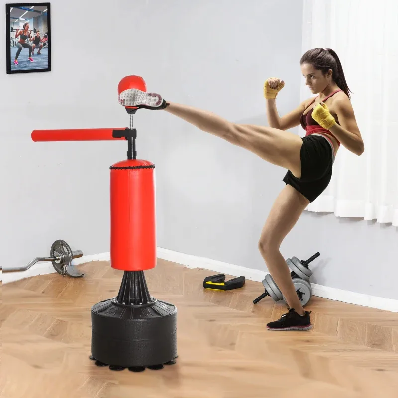 Soozier Boxing Bag, Freestanding Punching Bag With Speed Ball, Rotating Boxing Bar And Gloves, Weighted Base view 3