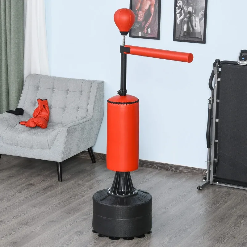 Soozier Boxing Bag, Freestanding Punching Bag With Speed Ball, Rotating Boxing Bar And Gloves, Weighted Base view 8
