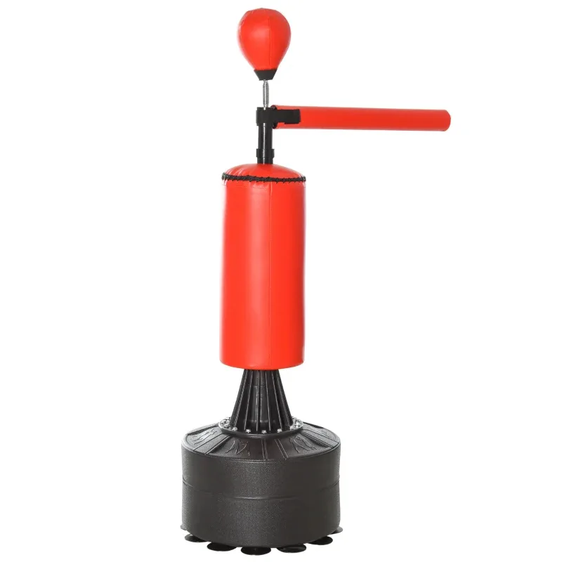 Soozier Boxing Bag, Freestanding Punching Bag With Speed Ball, Rotating Boxing Bar And Gloves, Weighted Base view 2