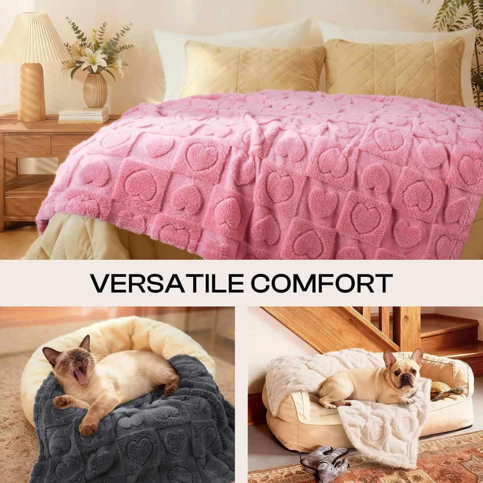 Small Dog Blanket Washable Pet Bed Cover Soft Fluffy Puppy Blanket With Premium Fleece 300GSM Cozy Calming Cat Blankets For Indoor Cats view 7