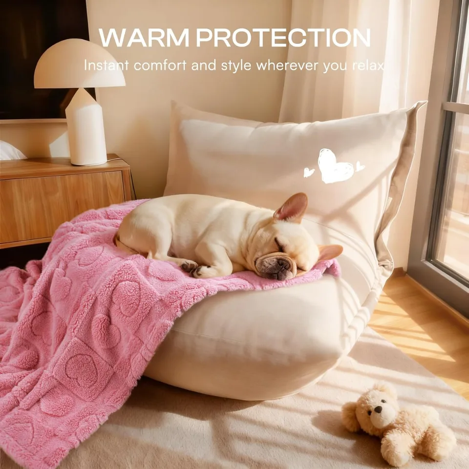 Small Dog Blanket Washable Pet Bed Cover Soft Fluffy Puppy Blanket With Premium Fleece 300GSM Cozy Calming Cat Blankets For Indoor Cats view 3