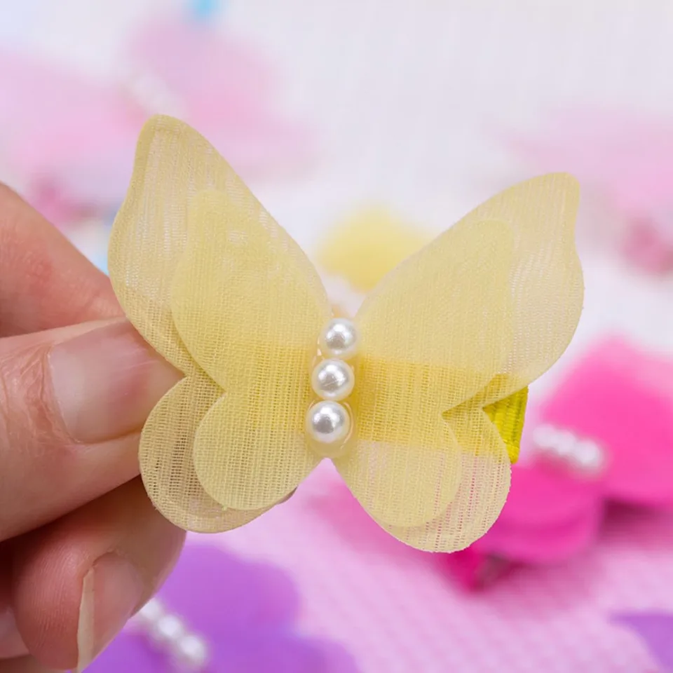 10pcs Pet Hair Accessories, Butterfly Pearl Hair Clips For Girls Cats And Dogs view 2