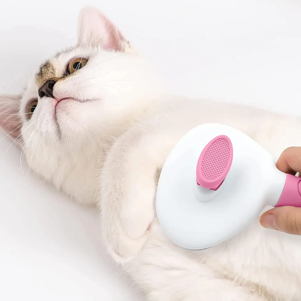 Weergave 6 van Cat Brushes For Indoor Cats, Dog Brush For Shedding With Metal Cat Comb, Self Cleaning Pet Hair Brush With Release Button For Grooming