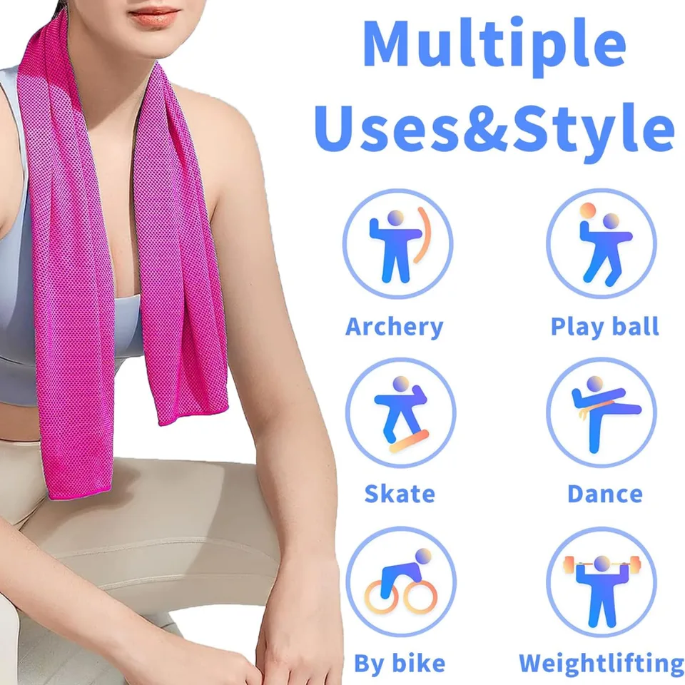 Cooling Towels 4 Pack Microfiber Chilly Towels For Sports, Gym & Outdoor Activities view 6