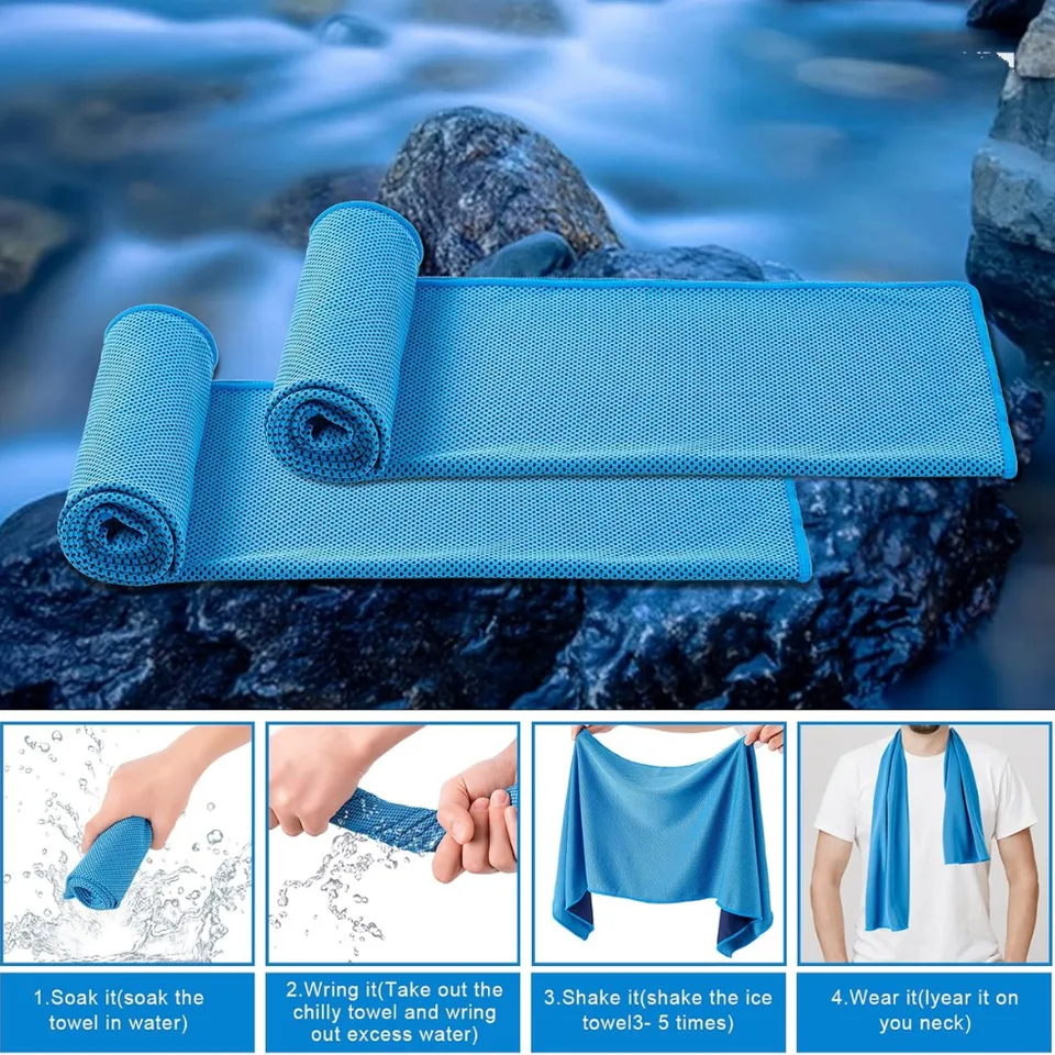 Cooling Towels 4 Pack Microfiber Chilly Towels For Sports, Gym & Outdoor Activities view 5