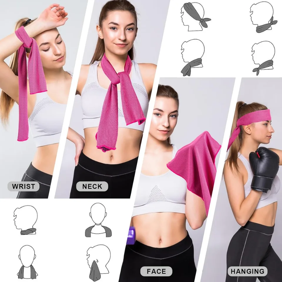 Cooling Towels 4 Pack Microfiber Chilly Towels For Sports, Gym & Outdoor Activities view 2