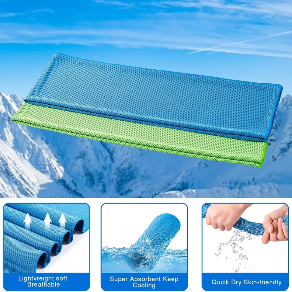 Cooling Towels 4 Pack Microfiber Chilly Towels For Sports, Gym & Outdoor Activities view 4