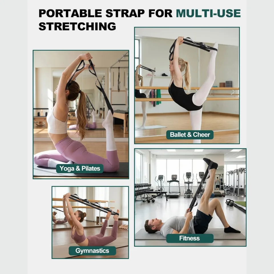 Trideer Stretching Strap With Loops Non Elastic Yoga Physical Therapy Strap view 4