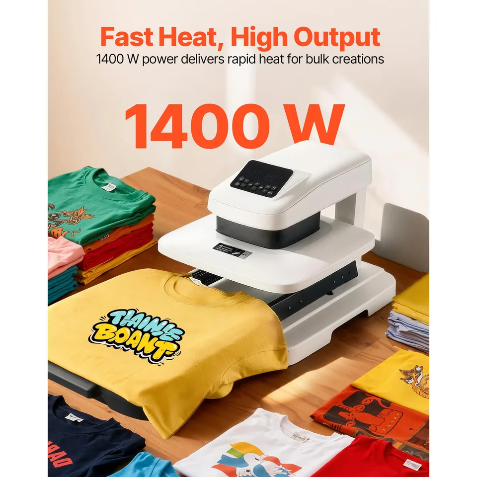 Ansicht 3 von Auto Heat Press Machine 15 X 15 Inch T-Shirt Press Machine White, Auto Release And Adjustable Pressure, Digital Display, Rapid And Even