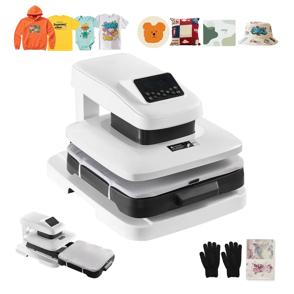Ansicht 1 von Auto Heat Press Machine 15 X 15 Inch T-Shirt Press Machine White, Auto Release And Adjustable Pressure, Digital Display, Rapid And Even