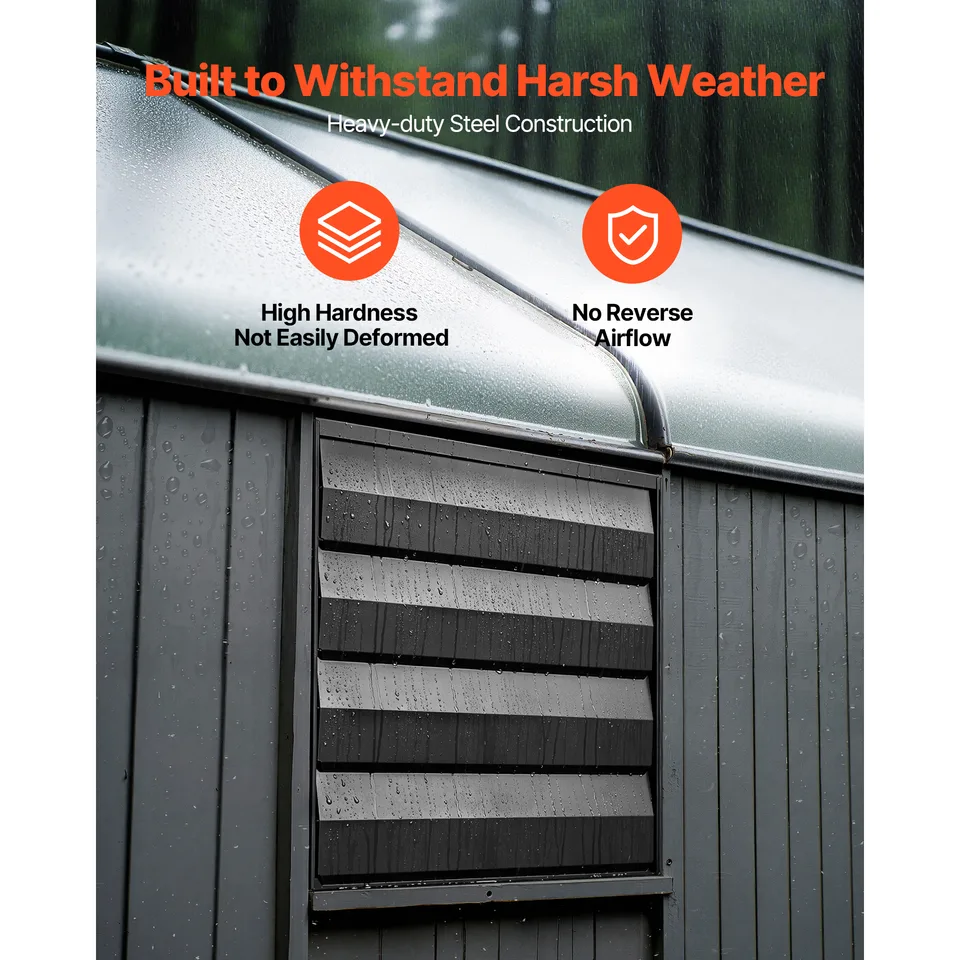Ansicht 5 von 16 Inch Shutter Exhaust Fan Wall Mounted Automatic Louvers EC Motor, Steel Housing, Temperature & Humidity Controller, Ventilation & Cooling