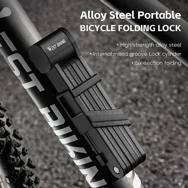 Ansicht 5 von Bicycle Folding Lock 2 Keys 87cm High Security Alloy Steel Lock For MTB Road Bike E-Bike Anti-Theft Foldable Lock