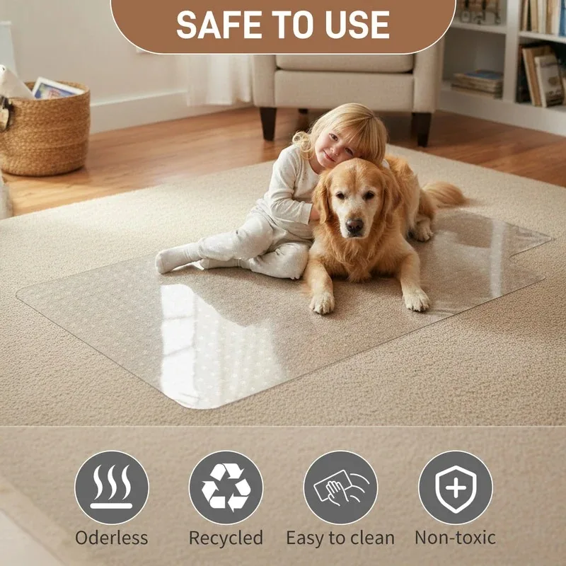 Frosted PVC Floor Mat -1.5mm Anti-Scratch Waterproof Pet Floor Mat For Dog Cat Feeding Area & Kennel Floor view 1