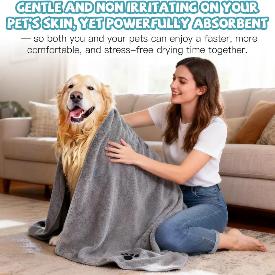 2 Pack Microfiber Dog Towels For Drying Dogs, Super Absorbent And Soft Pet Towels For Dogs Or Cats view 7