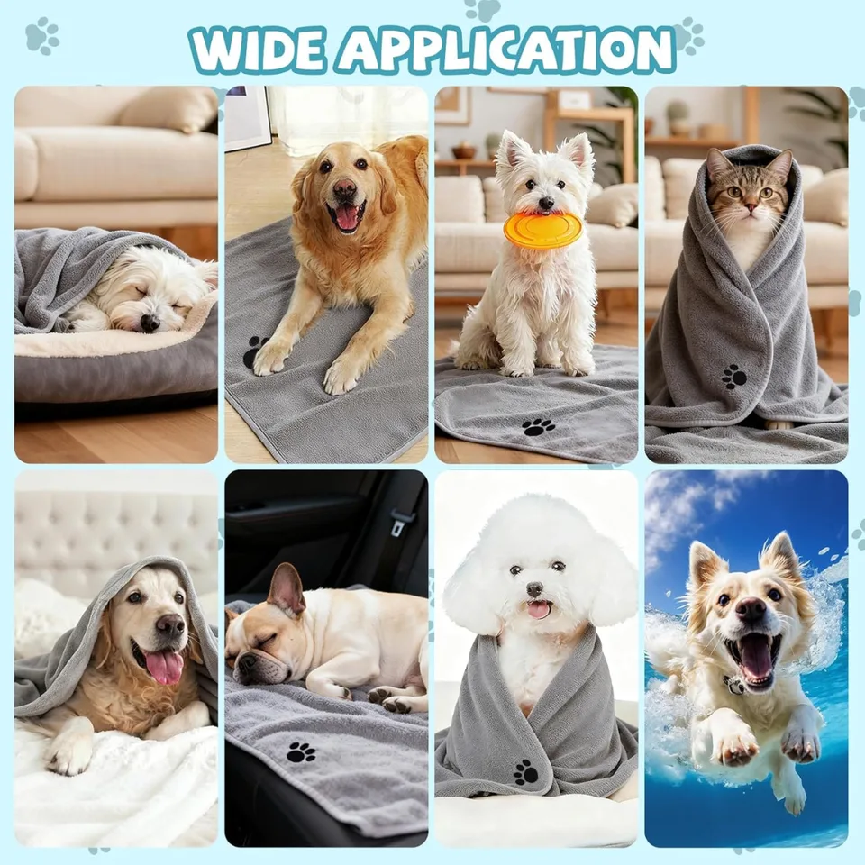 2 Pack Microfiber Dog Towels For Drying Dogs, Super Absorbent And Soft Pet Towels For Dogs Or Cats view 3