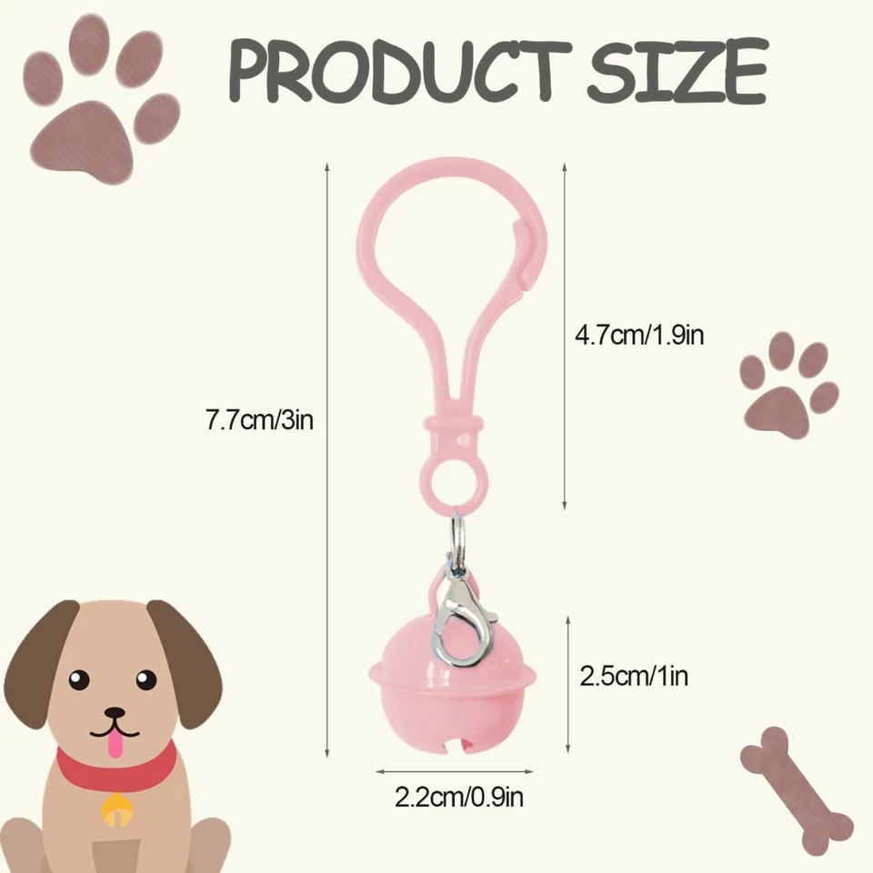 Pet Bells For Collars, 6pcs Dog Bells Cat Bells Multi Color Dog Collar Charms Pet Pendant Accessories With Clasps view 3
