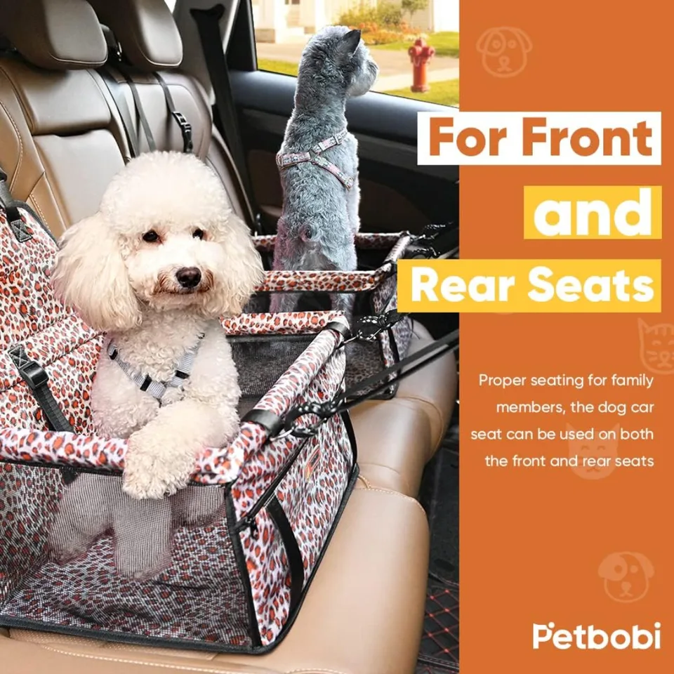Small Dog Car Seat, Dog Car Booster Seat For Small Medium Dogs Foldable Front Seat Safety With Sturdy PVC Tube Frame, Breathable Mesh view 6