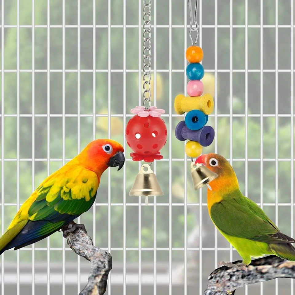 Bird Parakeet Toys Swing Hanging Standing Chewing Hammock Climbing Ladder Bird Cage Colorful Toys Suitable For Budgerigar view 6