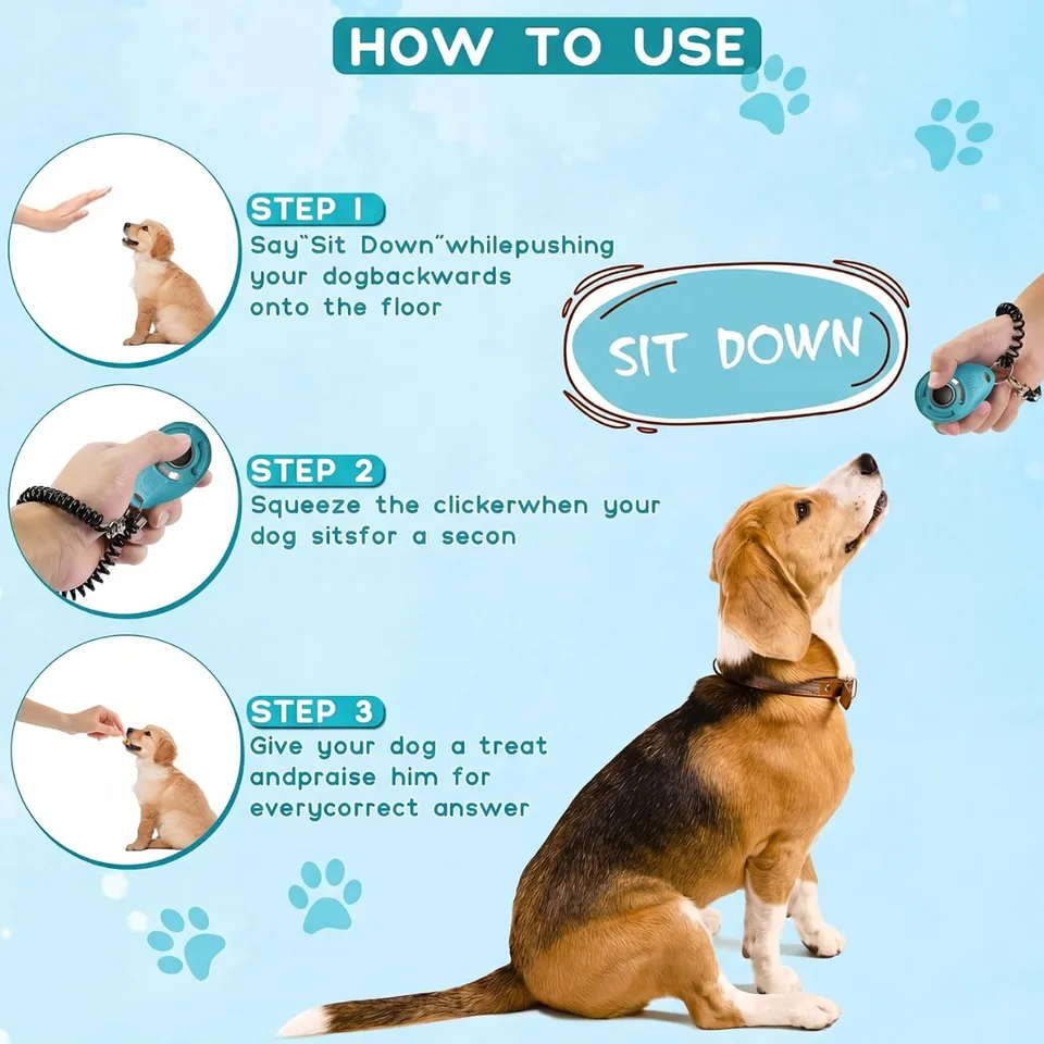 Dog Training Clicker With Sring Wrist And Keyring Pet Dog Training Clickers For Puppy, Cat view 7