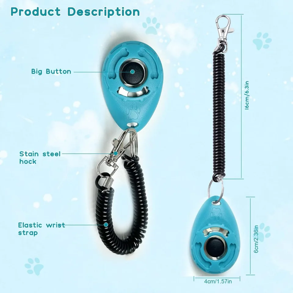 Dog Training Clicker With Sring Wrist And Keyring Pet Dog Training Clickers For Puppy, Cat view 8