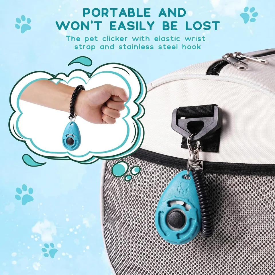 Dog Training Clicker With Sring Wrist And Keyring Pet Dog Training Clickers For Puppy, Cat view 6