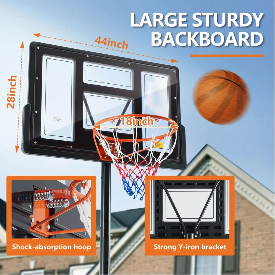 Ansicht 5 von Adjustable Portable Basketball Hoop For Kids Youth Adults, Indoor Outdoor Training Practice With Sturdy Stand