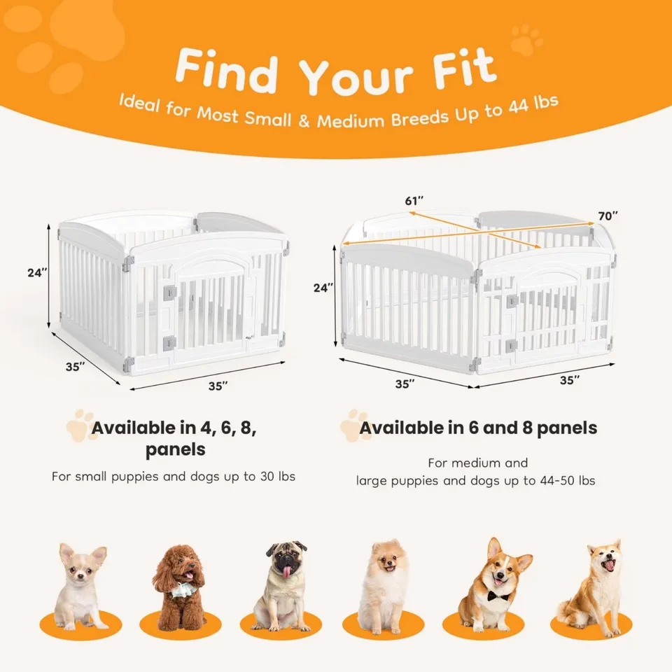 Dog Playpen Safe & Secure Indoor-Outdoor Pet Fence -Folding & Portable Ideal For Small To Medium Dogs - Easy To Clean view 4
