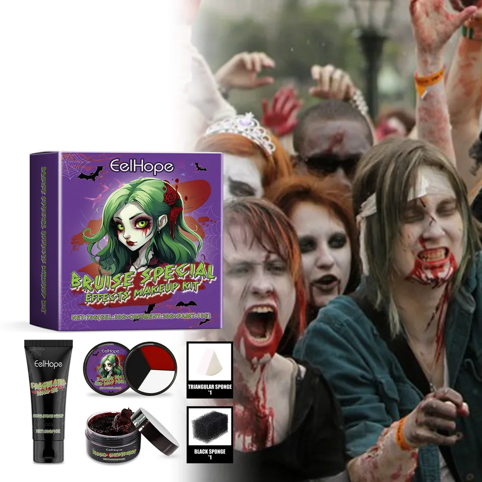 Halloween Bruise Special Effects Makeup Kit, Vampire Zombie SFX Face Body Paint Set For Cosplay Party view 2