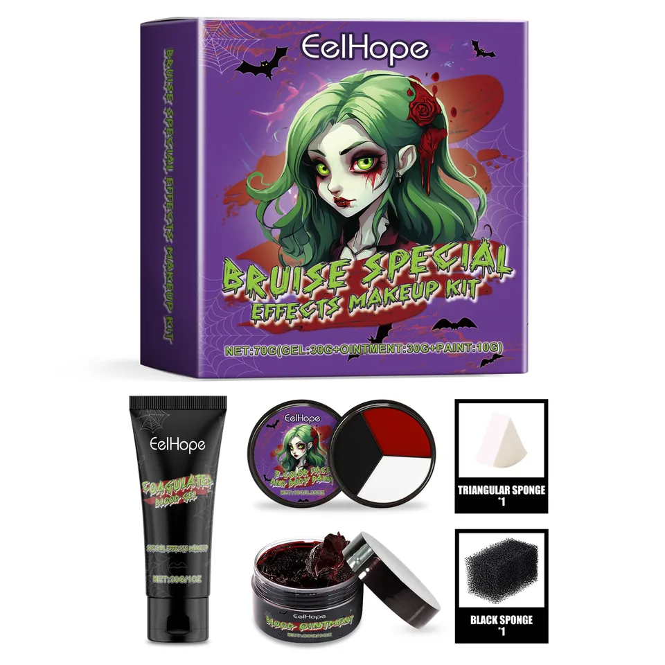 Halloween Bruise Special Effects Makeup Kit, Vampire Zombie SFX Face Body Paint Set For Cosplay Party view 1