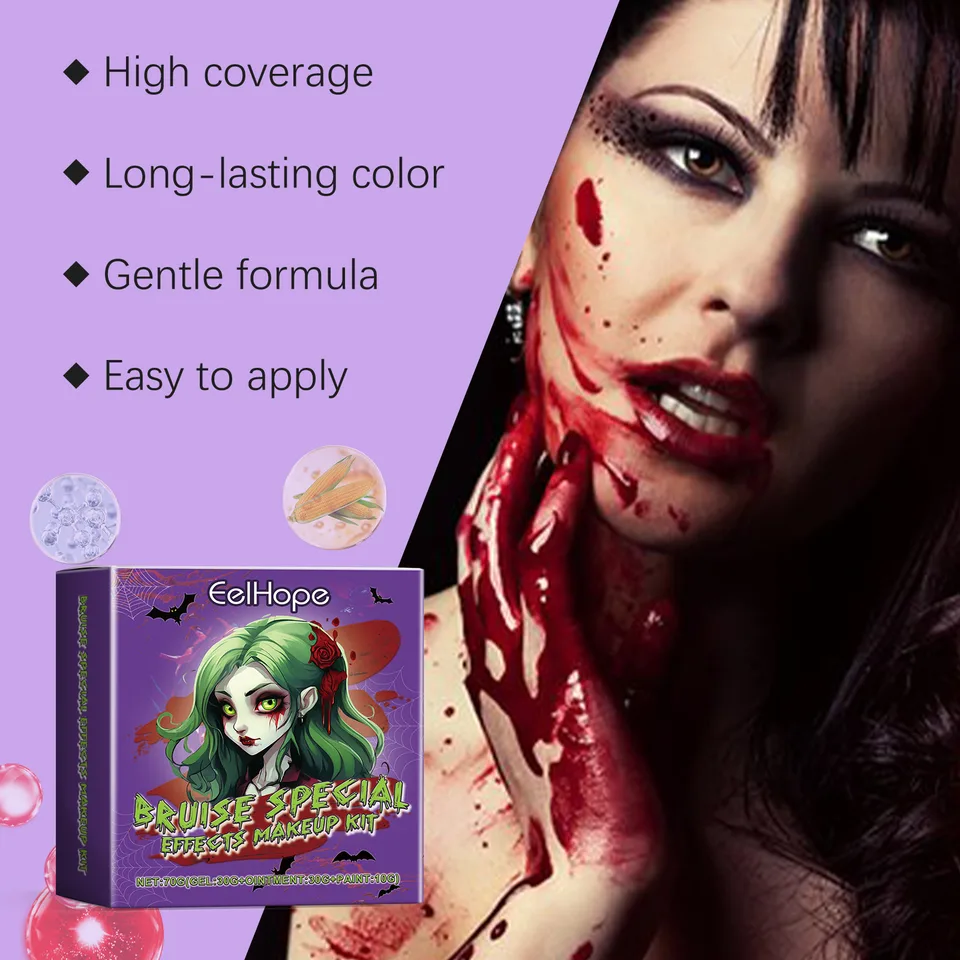 Halloween Bruise Special Effects Makeup Kit, Vampire Zombie SFX Face Body Paint Set For Cosplay Party view 6