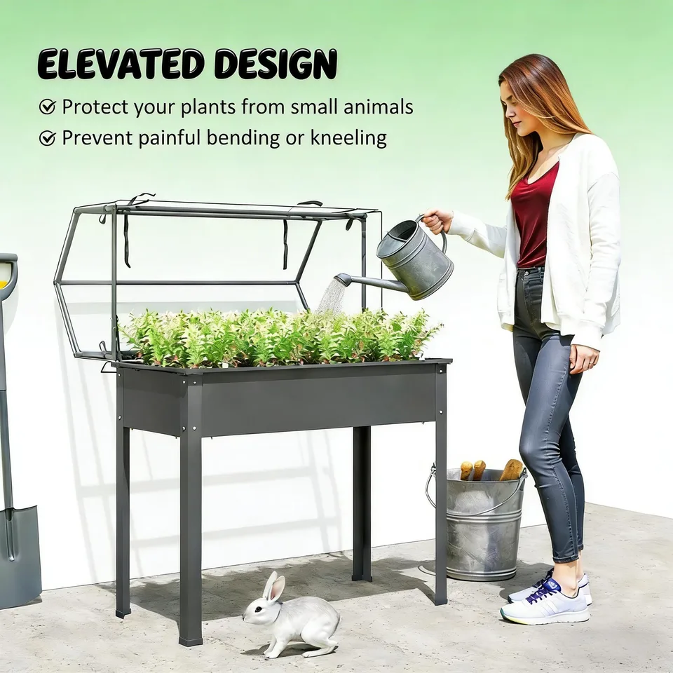 Outdoor Elevated Garden Box,Plant Bed view 5