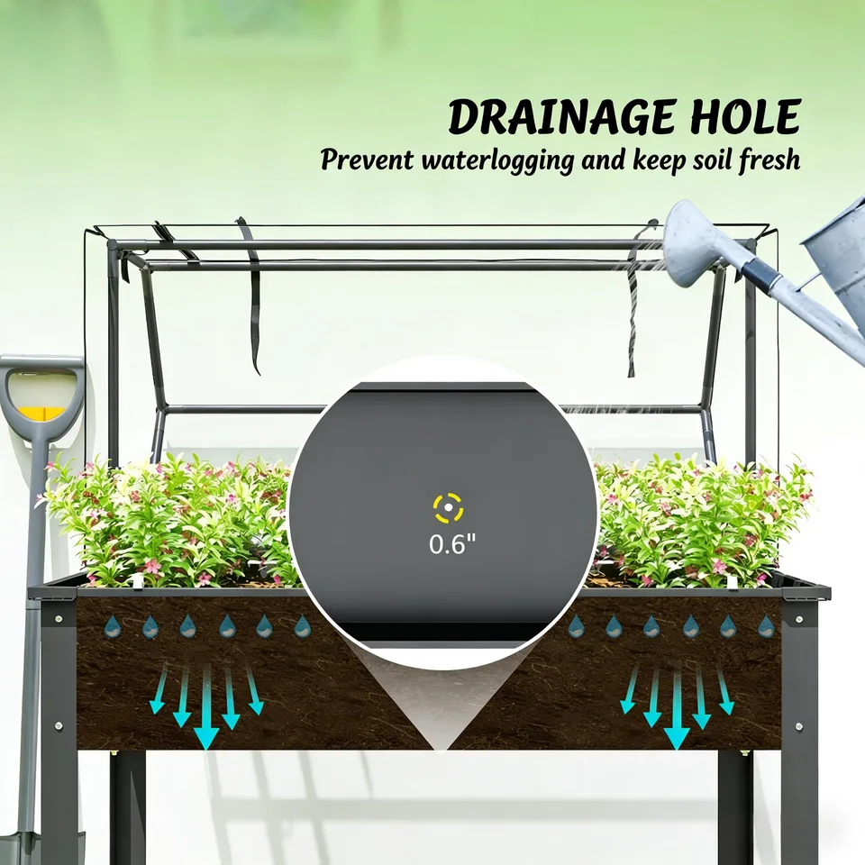 Outdoor Elevated Garden Box,Plant Bed view 2