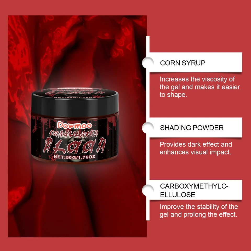 Halloween Fake Blood Makeup Kit, Realistic Artificial Blood Set For Clown Monster Cosplay Prank Party view 4