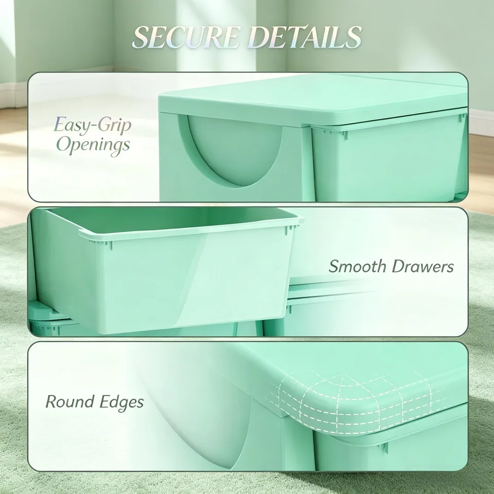 Space-Saving Vertical Drawer Unit,Multi-Tier Toy Organizer,Storage Drawers,Storage Tower view 3