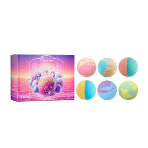 6 Pcs Bath Bombs Gift Set, Natural Essential Oil Bath Fizzies For Relaxing Spa Bath view 1