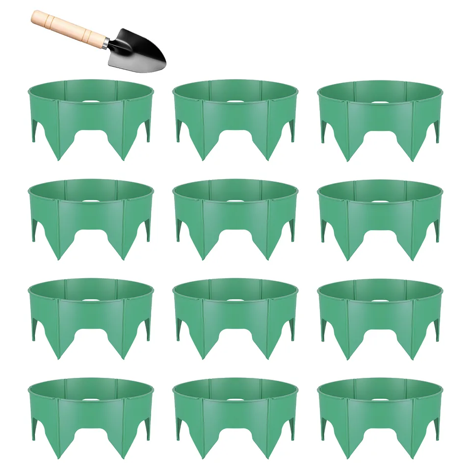 Weergave 10 van 12 Pcs Or 6 Pcs Options 10in Planting Grow Rings Adjustable For Outdoor Plants With Hand Shovel Deep Watering Plant Guards For Vegetables