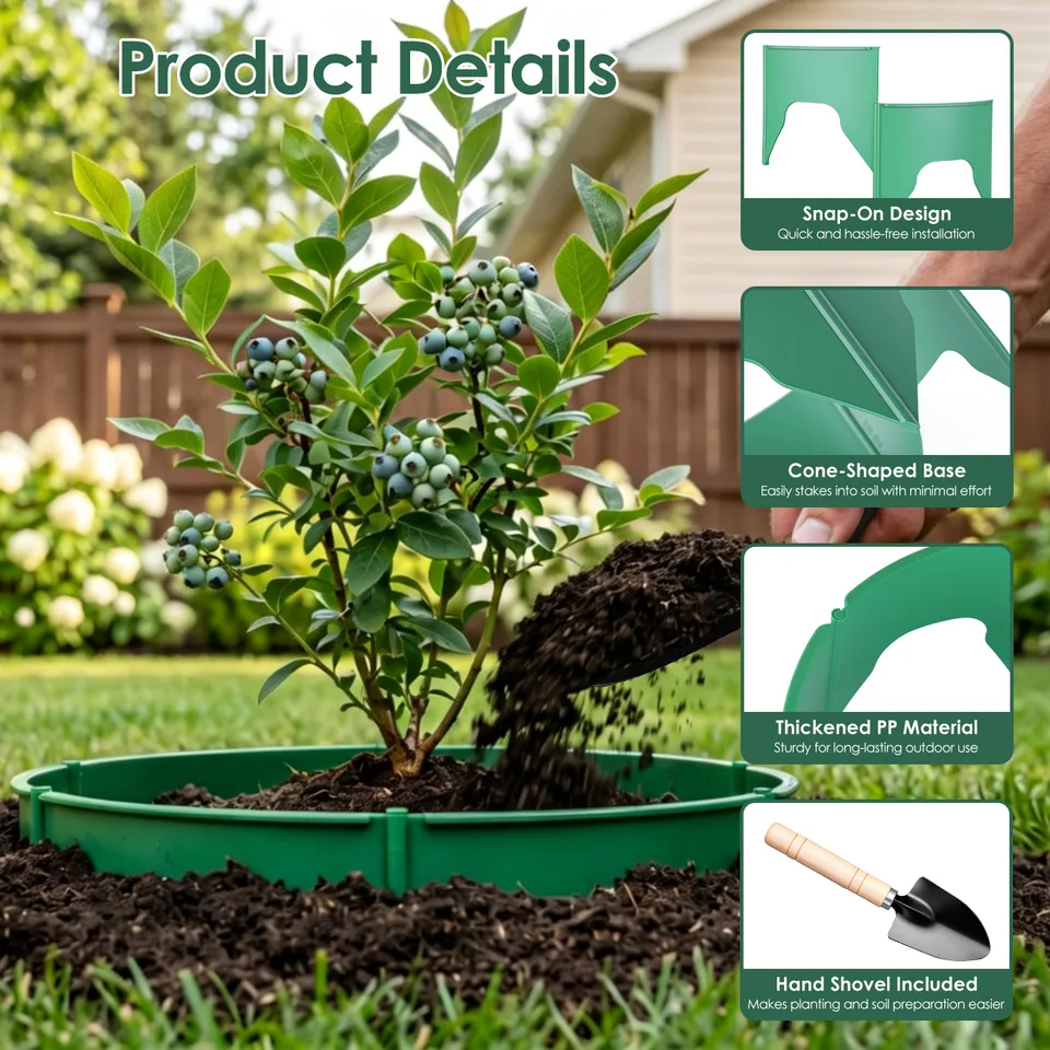 Weergave 12 van 12 Pcs Or 6 Pcs Options 10in Planting Grow Rings Adjustable For Outdoor Plants With Hand Shovel Deep Watering Plant Guards For Vegetables
