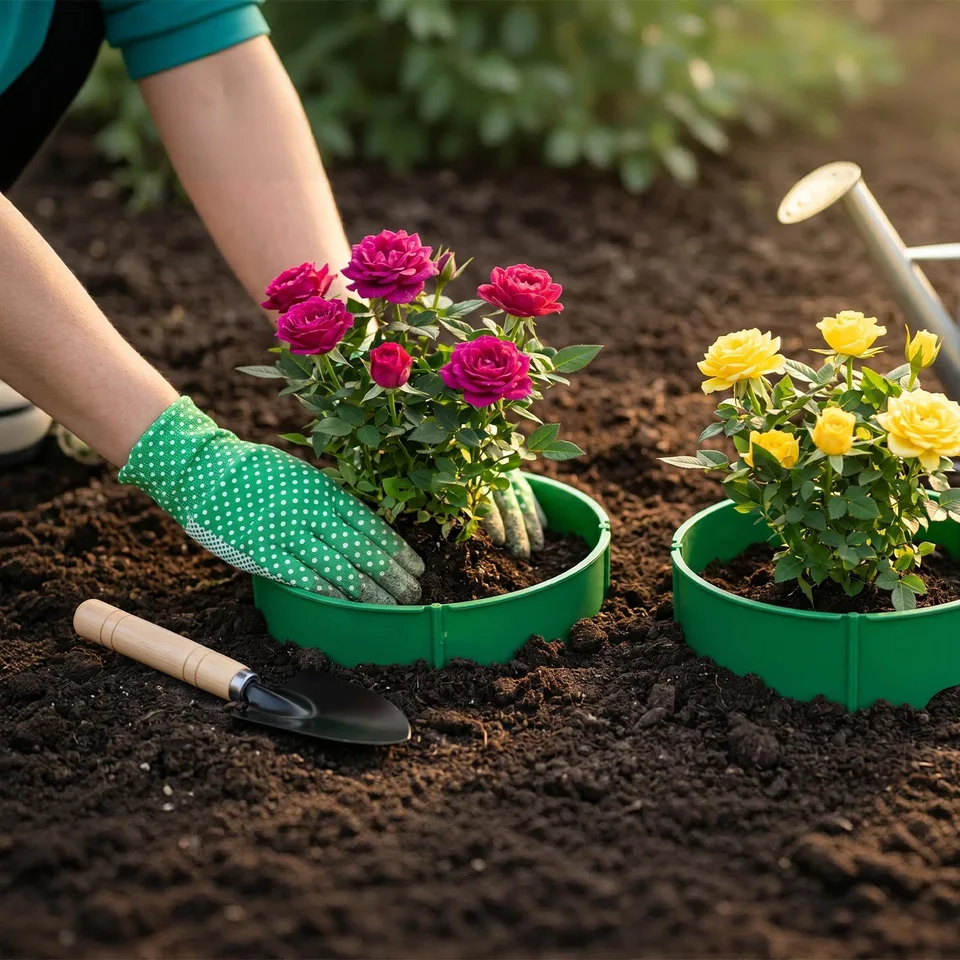 Weergave 9 van 12 Pcs Or 6 Pcs Options 10in Planting Grow Rings Adjustable For Outdoor Plants With Hand Shovel Deep Watering Plant Guards For Vegetables
