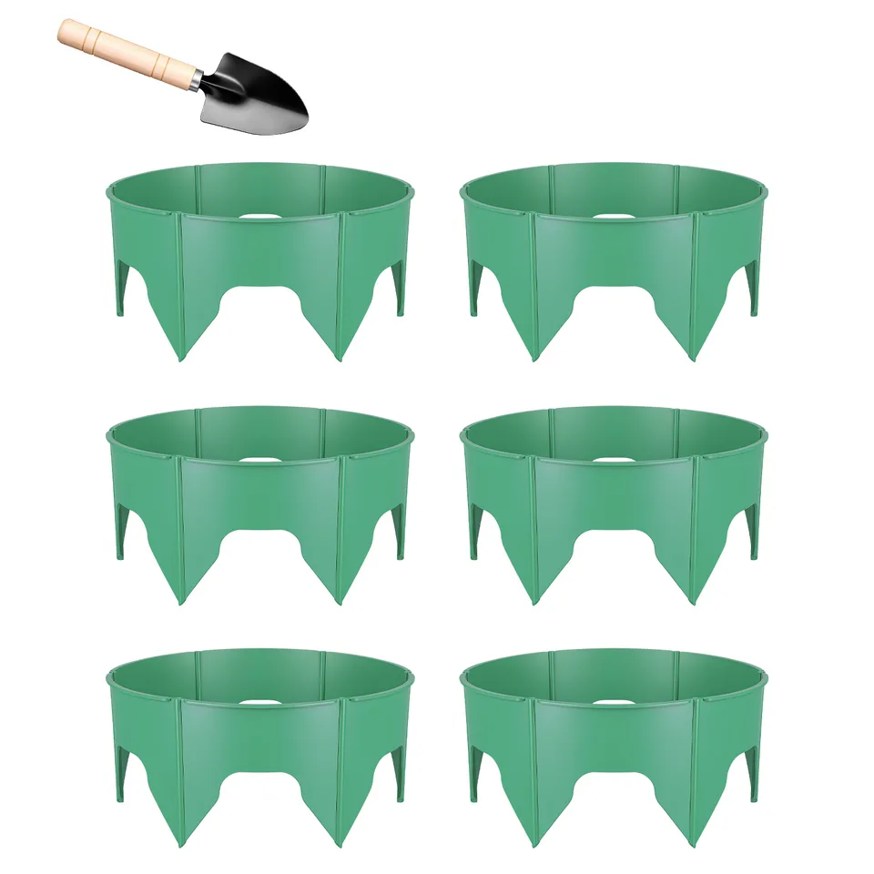 Weergave 2 van 12 Pcs Or 6 Pcs Options 10in Planting Grow Rings Adjustable For Outdoor Plants With Hand Shovel Deep Watering Plant Guards For Vegetables