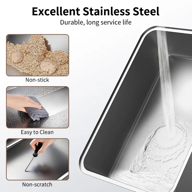STAINLESS STEEL CAT LITTER BOX BIG SIZE view 6