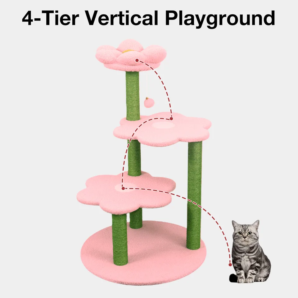 Cat Tree with Removable Cozy Perch & Scratching Posts Hanging & Toy Multi-Level Cat Furniture for Kittens/Cats to Climb, Rest & Play Hanging view 6