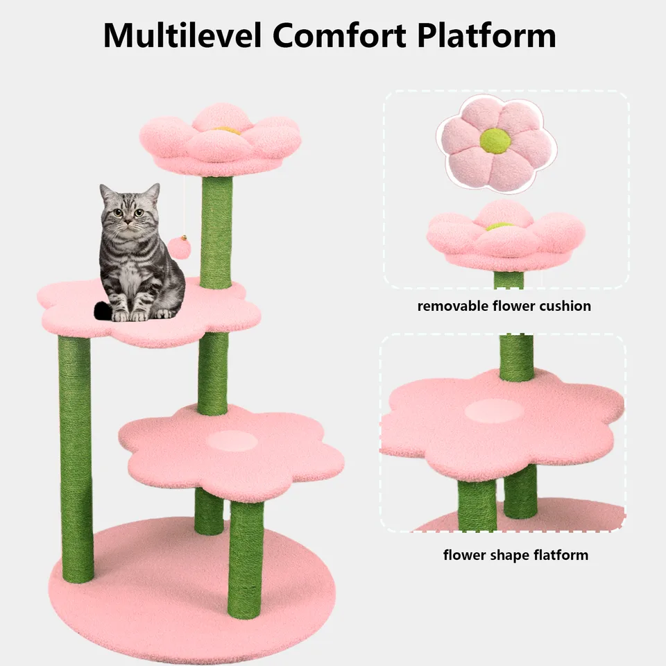 Cat Tree with Removable Cozy Perch & Scratching Posts Hanging & Toy Multi-Level Cat Furniture for Kittens/Cats to Climb, Rest & Play Hanging view 2
